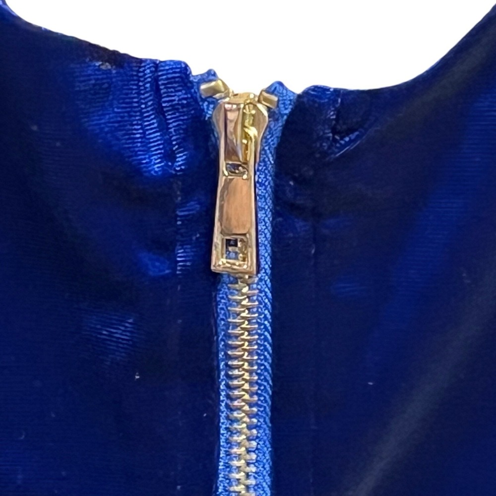 Akira Mia Luxe 2PC Outfit‎ Set Size M Cobalt Blue Velvet Rhinestone Glam Party - Picture 7 of 16